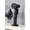 Kingston Brass KS2330RX Industrial Style Bridge Kitchen Faucet with Brass Sprayer, Matte Black KS2330RX - alternate 5